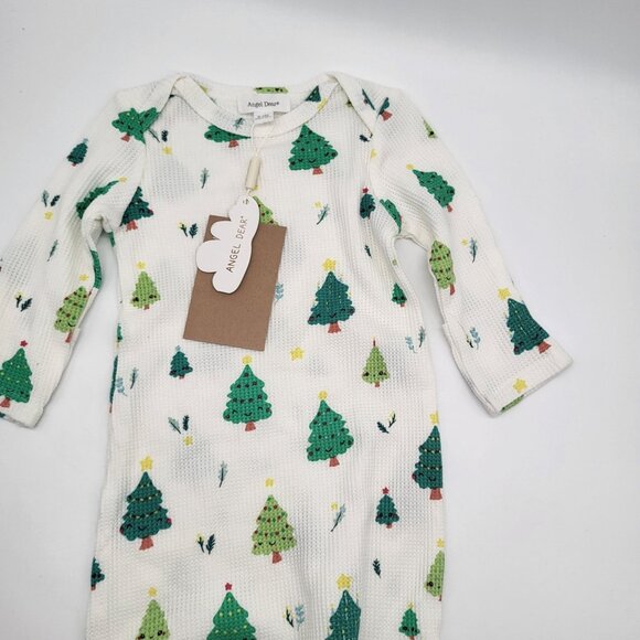 Angel Dear Holiday Christmas Trees Long Waffle Knotted Sleep Gown 0-3M - Picture 3 of 6